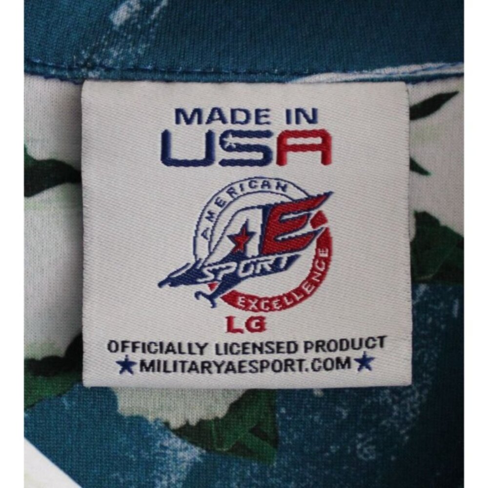 Military AE Sport Air Force Hawaiian Floral Button Down Shirt Mens Large - Picture 5 of 6